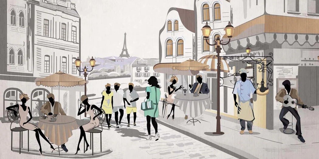 Papier peint français Paris café en terrasse, XXL, tendance