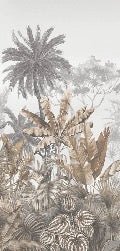 Tropical sepia toilet wallpaper