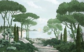 Stroll in the calanques wallpaper green