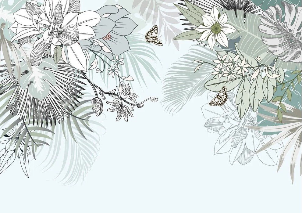 Trendy toilet wallpaper nature water green plant
