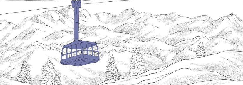 Papier peint La Plagne télécabine bleu, XXL, tendance