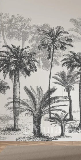 Jungle Black & White wallpaper