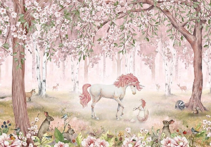 Papier peint licorne féerique rose, XXL, tendance