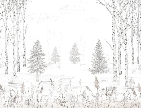 Black and white tree forest wallpaper