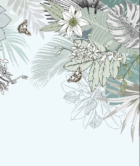 Trendy toilet wallpaper nature water green plant