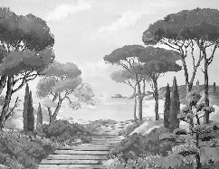 Wallpaper stroll in the calanques black and white