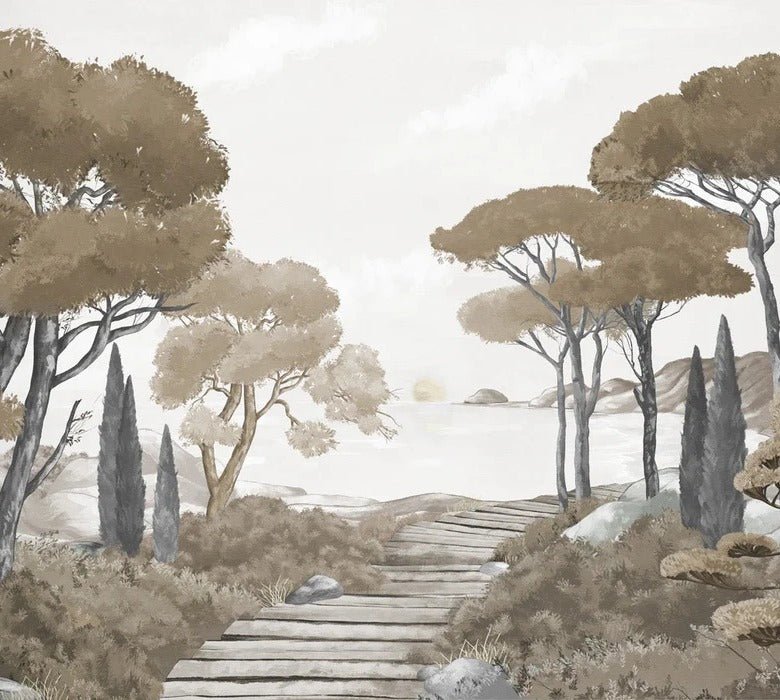 Wallpaper stroll in the calanques brown