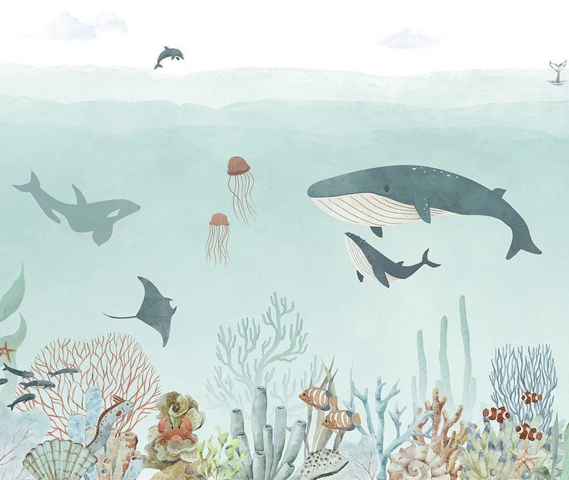 Baby blue whale wallpaper