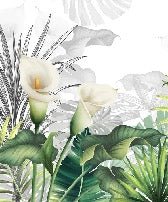 White lily nature toilet wallpaper