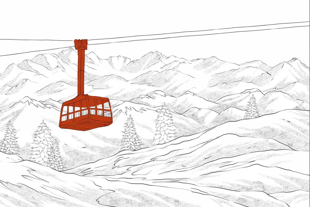 La Plagne telecabine red wallpaper