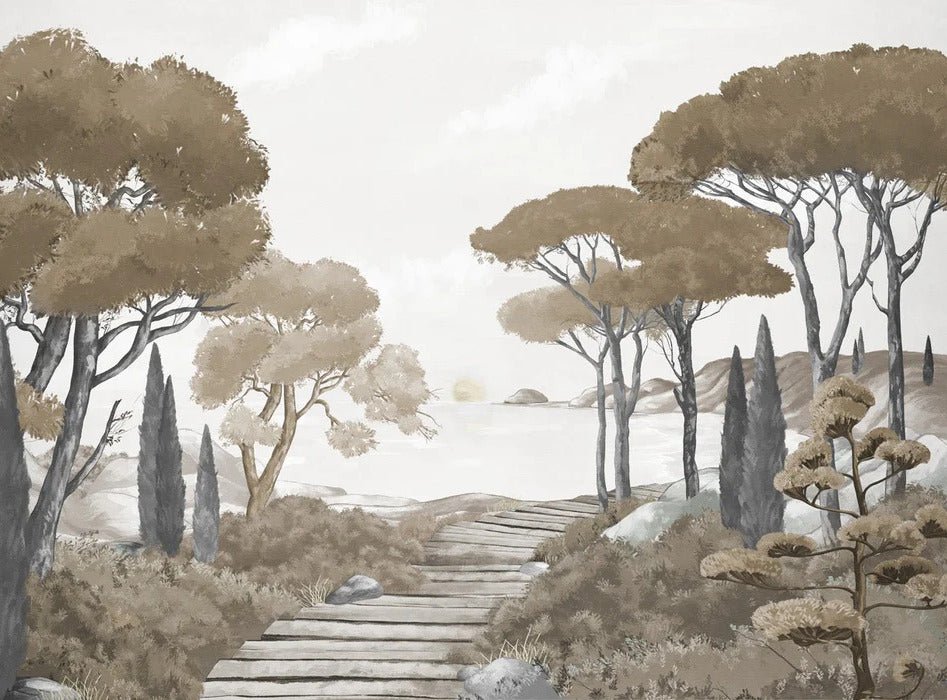 Wallpaper stroll in the calanques brown