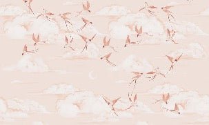 Terracotta poetic children's bedroom wallpaper