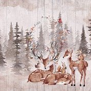 Children's bedroom wallpaper with soft deer