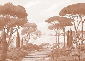 Terracotta coastal walk wallpaper