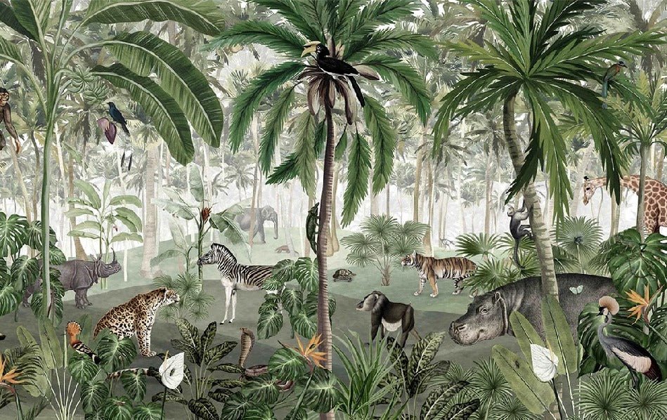 Papier peint bébé harmonie des animaux, XXL, tendance