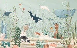 Papier peint bébé monde marin, XXL, tendance