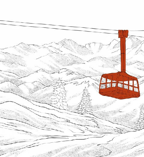La Plagne red gondola lift wallpaper