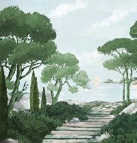Stroll in the calanques wallpaper green