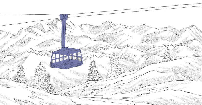 La Plagne telecabine wallpaper blue