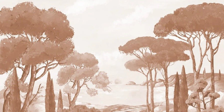 Wallpaper stroll in the calanques terracotta