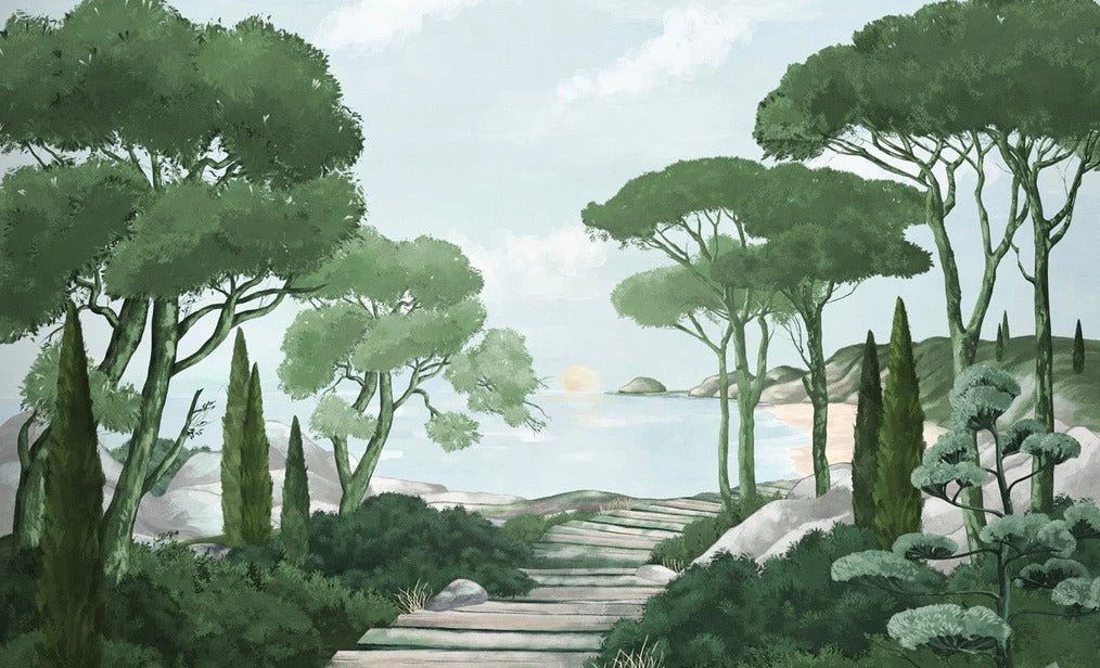 Stroll in the calanques wallpaper green