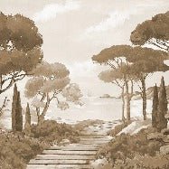 Wallpaper stroll in the calanques monochrome