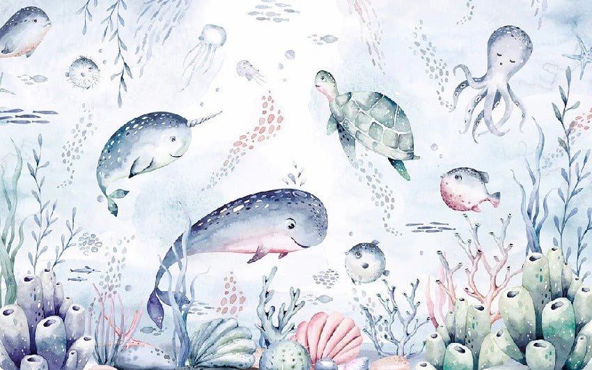 Fairy whale ocean wallpaper