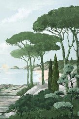 Stroll in the calanques wallpaper green