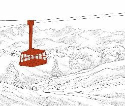 La Plagne telecabine red wallpaper