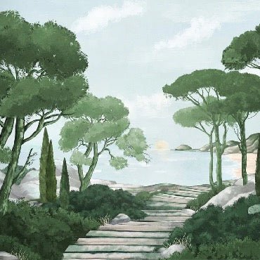 Stroll in the calanques wallpaper green