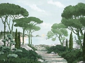 Stroll in the calanques wallpaper green