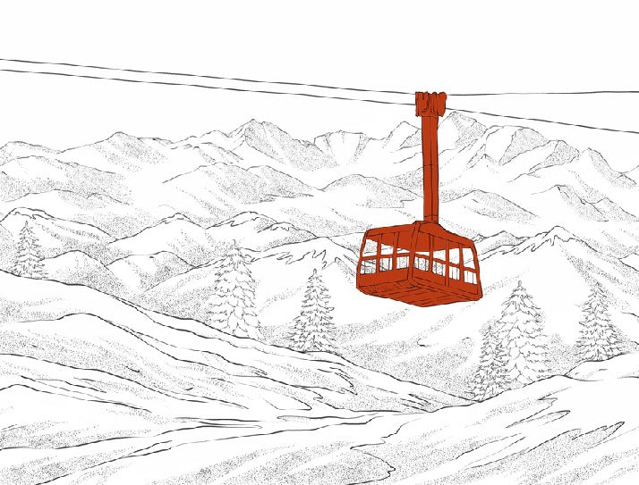 La Plagne telecabine red wallpaper