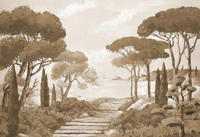 Wallpaper stroll in the calanques monochrome