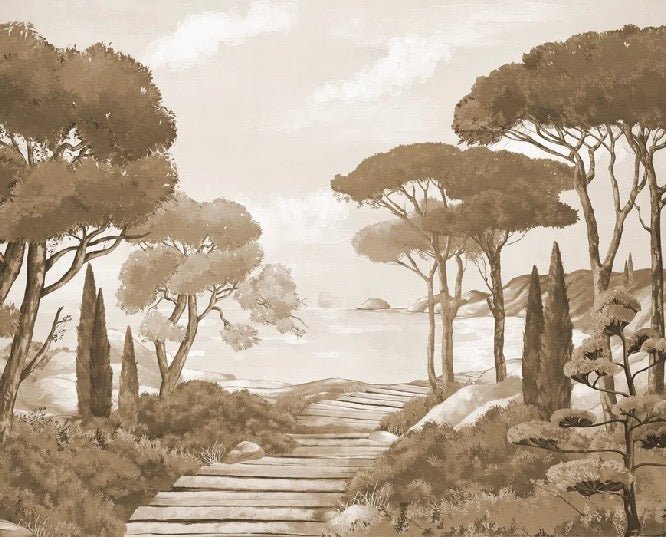 Wallpaper stroll in the calanques monochrome