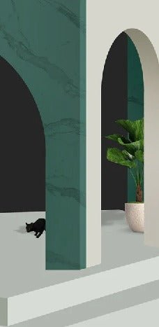 Trompe l'oeil hotel wallpaper