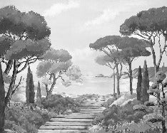 Wallpaper stroll in the calanques black and white