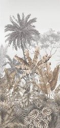 Tropical sepia toilet wallpaper