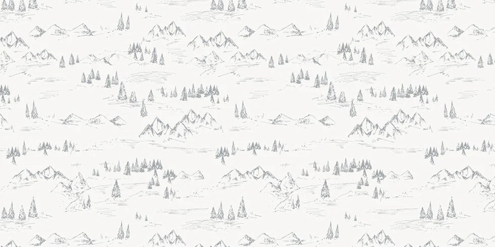 Mountain and fir tree illustration wallpaper