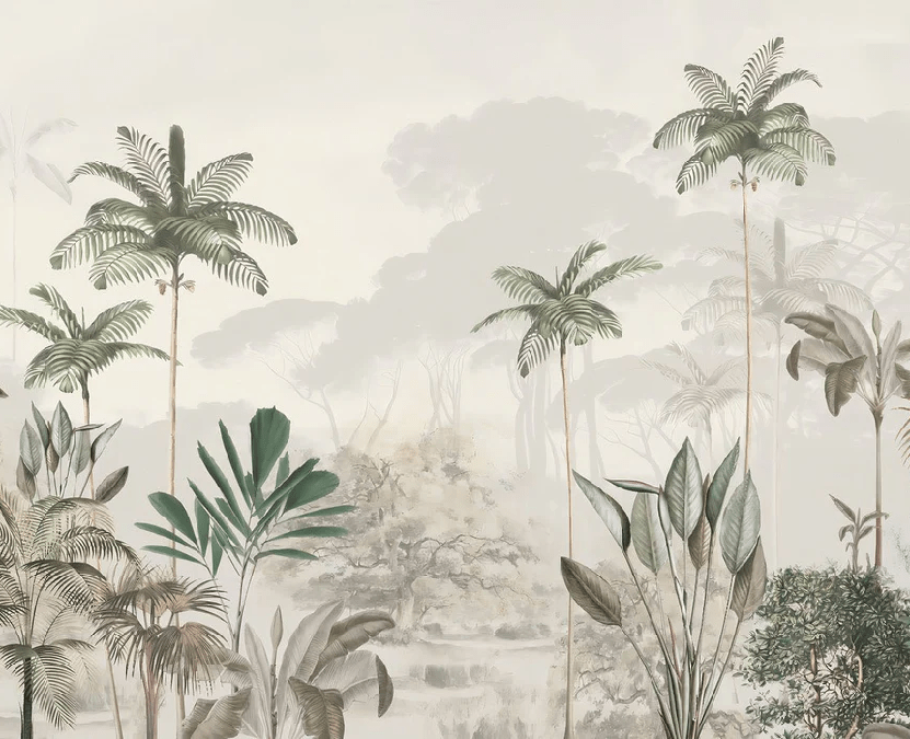Papier peint Jungle Eden Vert - H182cm x L224cm - Matière Softouch, XXL, tendance