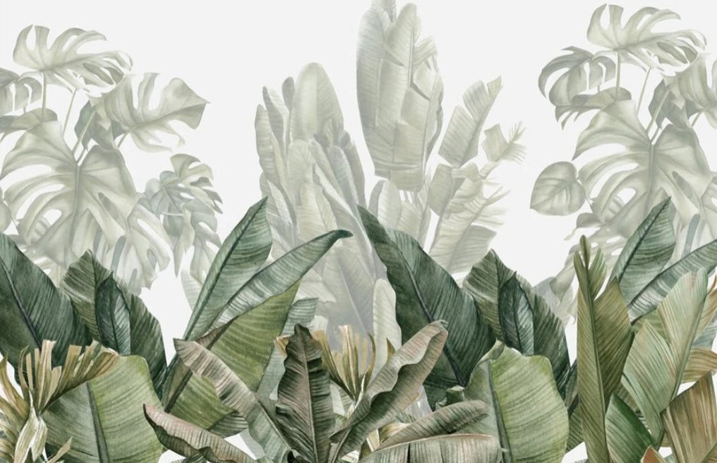Papier peint panoramique bananier vert L340cm x H220cm, XXL, tendance