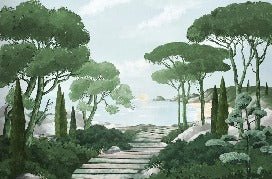 Stroll in the calanques wallpaper green