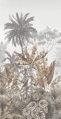 Tropical sepia toilet wallpaper