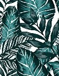 Non-woven toilet wallpaper Leaf color Peacock Blue
