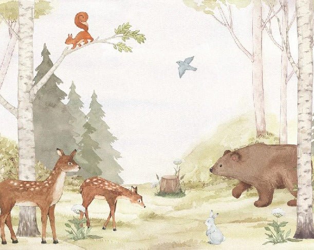 Papier peint forêt enchantée chambre enfant, XXL, tendance