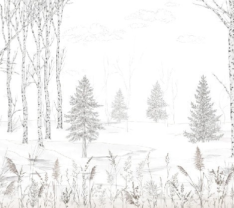 Black and white tree forest wallpaper