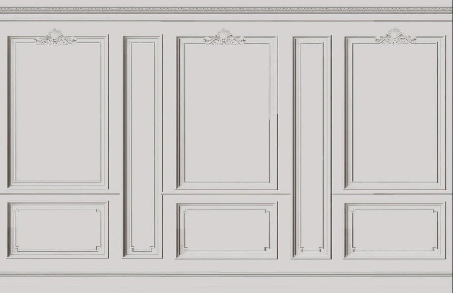 French Haussmannian wallpaper Warm grey