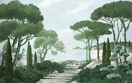 Stroll in the calanques wallpaper green