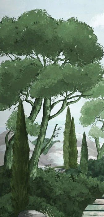 Stroll in the calanques wallpaper green