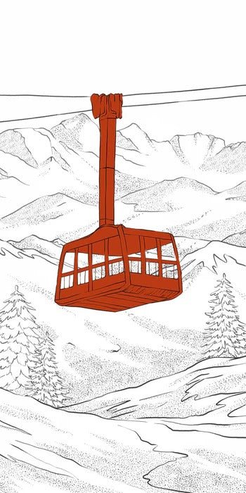 La Plagne telecabine red wallpaper