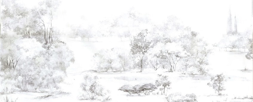 Watercolor pine forest wallpaper